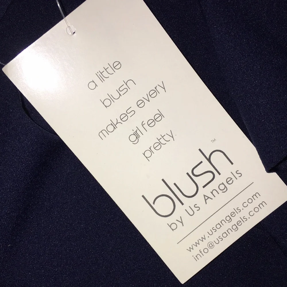 NWT Blush By Los Angeles Flutter Sleeve Navy A-Line Dress | girl size 14